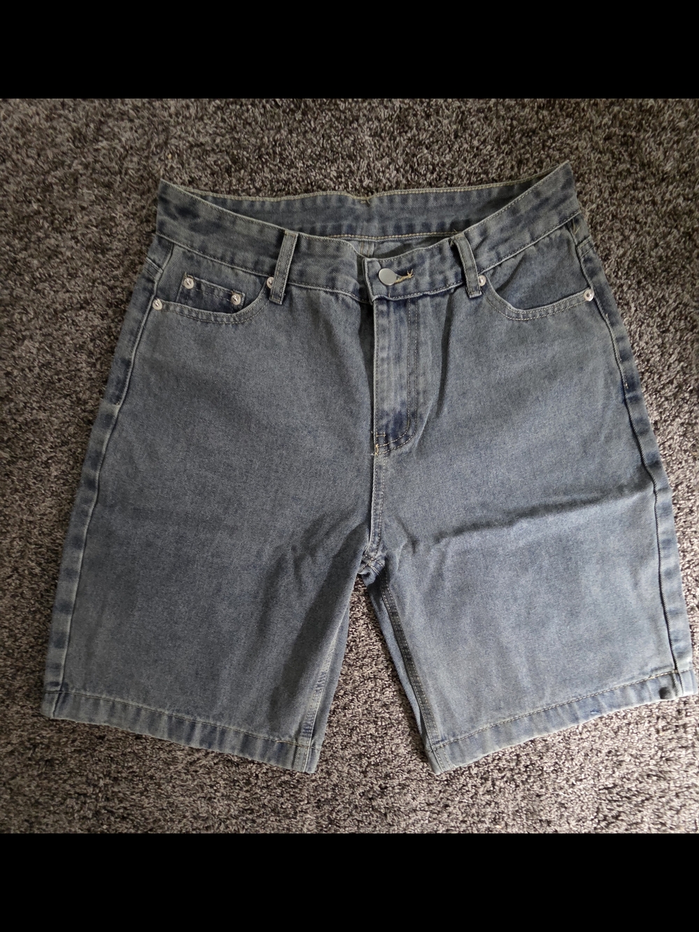 “Y2K High  Denim Shorts Relaxed Fit Light Wash”